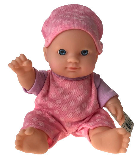 babypop meisjes 20 cm rubber roze/paars 3-delig