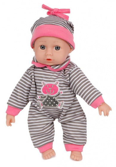 babypop meisjes 26 cm grijs/roze