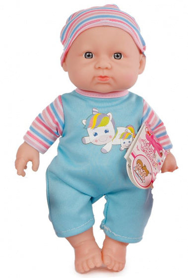 babypop met geluid meisjes 25 cm blauw/roze