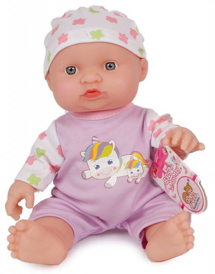 babypop met geluid meisjes 25 cm paars/wit