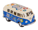 bus Volkswagen Classic Flowerpower 1:32 staal blauw