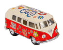 bus Volkswagen Classic Flowerpower 1:32 staal rood