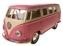 bus Volkswagen T1 1962 pull-back 1:32 staal roze