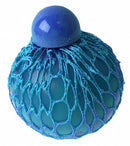 knijpbal met parelmoer junior 6 cm siliconen blauw