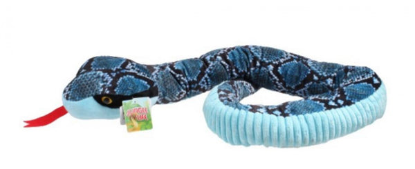knuffel slang junior 130 cm pluche blauw