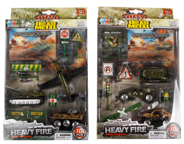militaire speelset junior die-cast 1:64 groen 10-delig