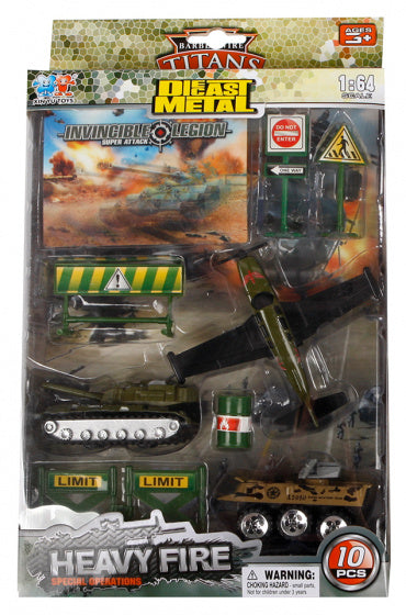 militaire speelset junior die-cast 1:64 groen 10-delig