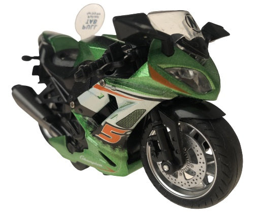 motor jongens 12 cm die-cast aluminium groen/oranje