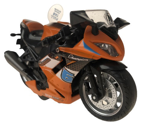 motor jongens 12 cm die-cast aluminium oranje/zwart