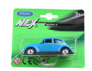 schaalmodel Volkswagen Beetle 6,5 cm alu 1:60 blauw