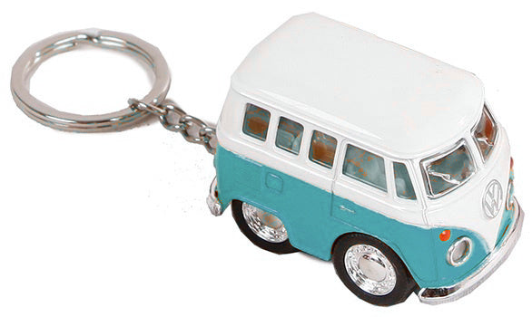sleutelhanger Volkswagen die-cast 5 cm wit/blauw