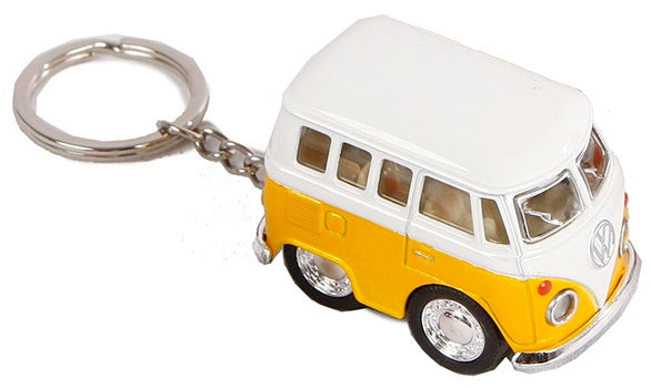 sleutelhanger Volkswagen die-cast 5 cm wit/geel