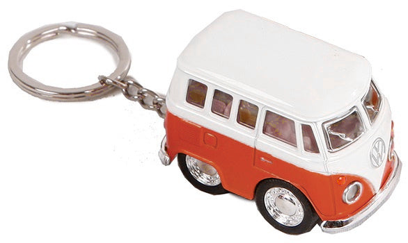 sleutelhanger Volkswagen die-cast 5 cm wit/oranje