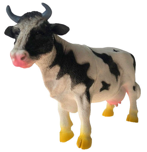 speelfiguur koe junior 23 cm gips zwart/wit