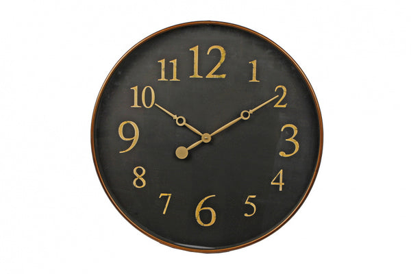 Klok Rond Metaal met Goud, 60cm