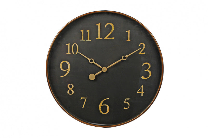 Klok Rond Metaal met Goud, 60cm