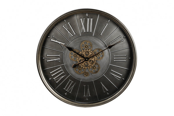 Wandklok met Zichtbaar Uurwerk Gestanst Staal, 60cm