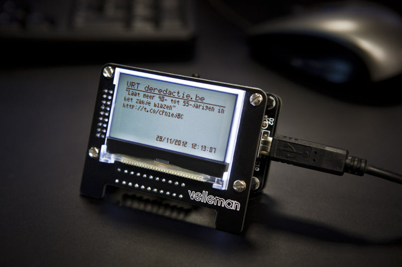berichtenscherm USB 7,7 x 6 cm zwart/groen