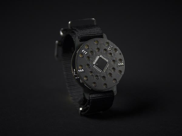 horloge DIY 35 mm batterij staal/synthetisch zwart