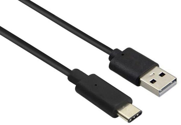 oplaadkabel USB 2.0/USB-C 1 meter nikkel zwart