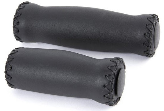 handvatten 125/90 mm leer/schuimrubber zwart 2 stuks