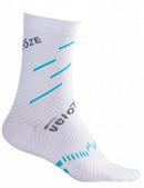 fietssokken Compression merinowol wit/blauw mt L/XL