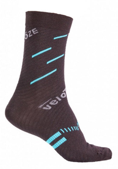 fietssokken Compression merinowol zwart/blauw mt S/M