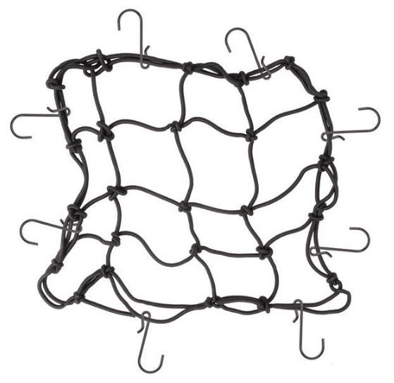 bagagenet 25 x 25 cm elastaan/nylon/staal zwart 9-delig