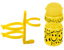bidon met houder Smile 300 ml junior geel/zwart
