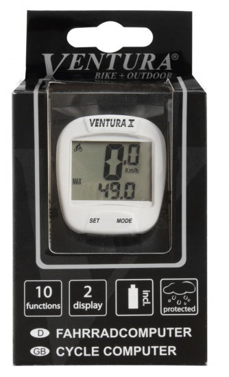 Fietscomputer Ventura X  10-funkties - wit