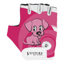 fietshandschoenen hond polyester roze/wit maat XS