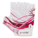 fietshandschoenen meisjes polyester wit/roze maat S