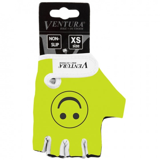 fietshandschoenen Smile junior geel maat S