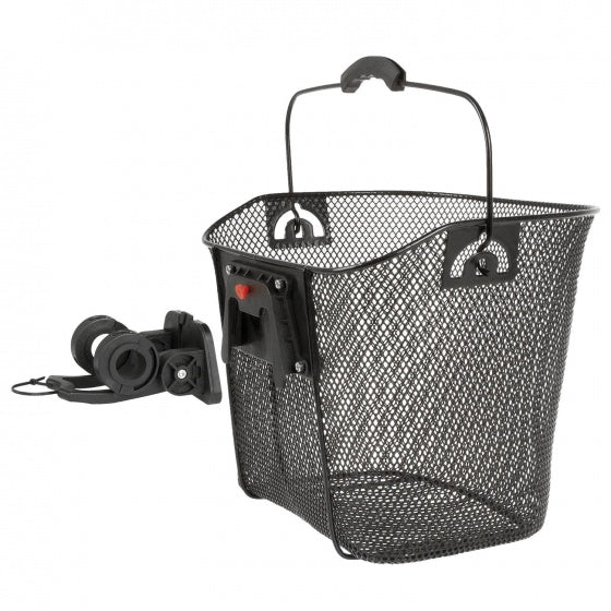 Afneembare fietsmand Mighty met stuurbevestiging - zwart