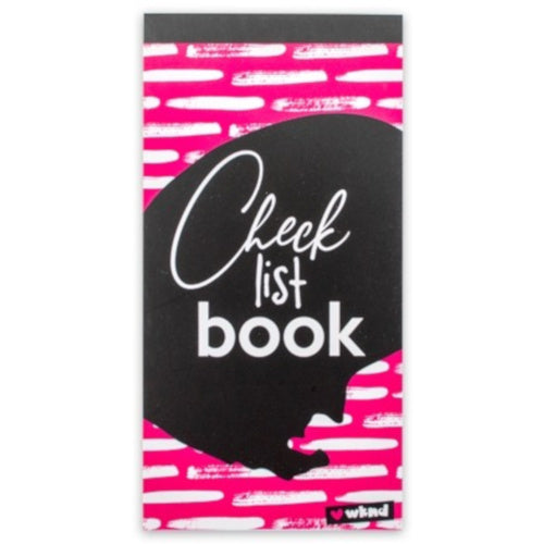 checklistbook Wknd 10 x 20 cm karton/papier roze/zwart