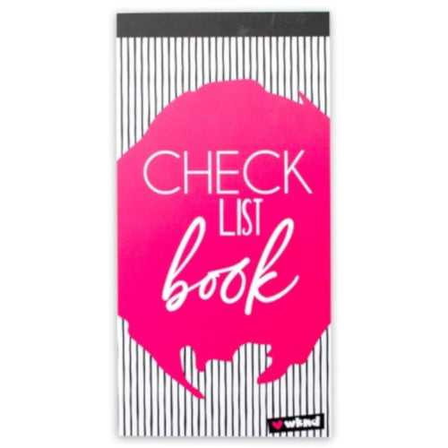 checklistbook Wknd 10 x 20 cm karton/papier wit/roze