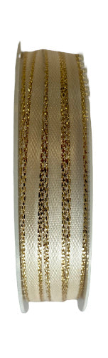 decoratieband 4 meter wit/goud