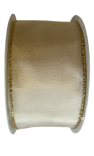 decoratieband unisex 2 meter wit/goud