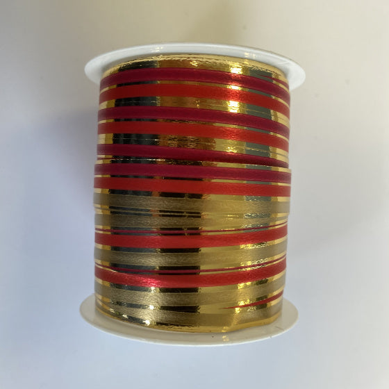 decoratielint unisex 10 meter goud/rood