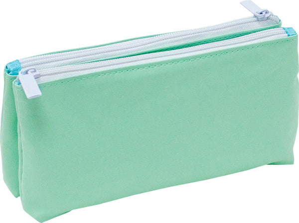 etui Soft Touch Pastel dubbelvlaks 23 x 12 cm groen