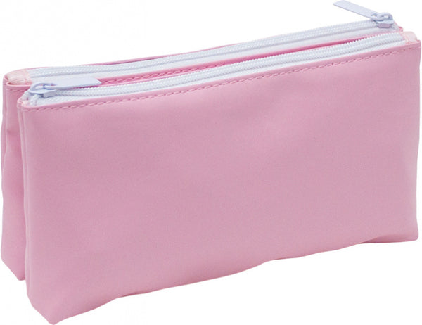 etui Soft Touch Pastel dubbelvlaks 23 x 12 cm roze