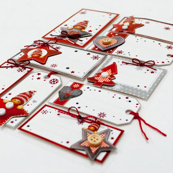 kerstetiketten/stickers Magic papier wit 8-delig
