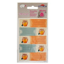 keukenetiketten papier blauw/oranje 4 vellen à 5 stuks