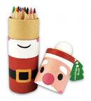 kleurpotloden kerstman hout 12 stuks