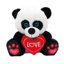 knuffelpanda met hartje junior 12 cm zwart