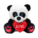 knuffelpanda met hartje junior zwart 30 cm