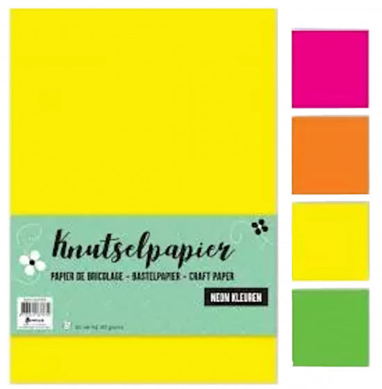 knutselpapier Neon A4 160 grams papier 60-delig