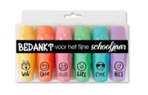 markeerstiften Bedankt 9 x 3 cm 6-delig