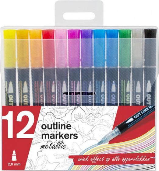markers Outline Metallic 2 mm junior 12 stuks