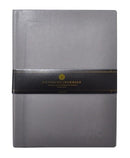 notitieboek met bullets 15 x 21 cm papier/leer grijs